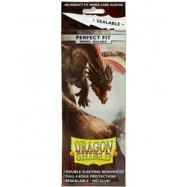  Протектори за карти Dragon Shield Perfect Fit Sleeves - Sealable Smoke (100 бр.)