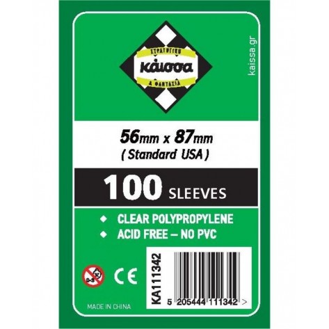 Протектори за карти Kaissa Sleeves 56 x 87 mm (Standard USA) - 100 бр.