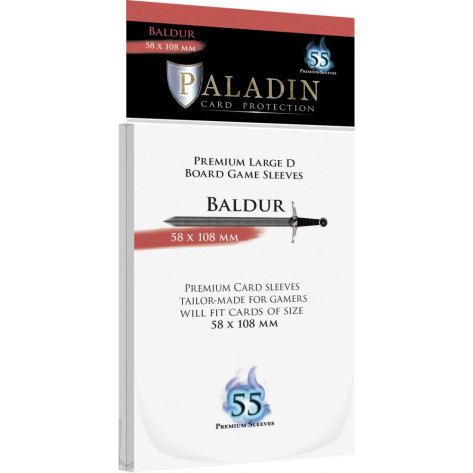 Протектори за карти Paladin Card Protection - Baldur, Large D, 58 x 108 mm (55 бр.)