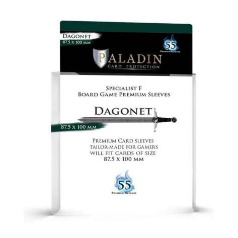 Протектори за карти Paladin Card Protection - Dagonet, Specialist F,  87.5 x 100 mm (55 бр.)