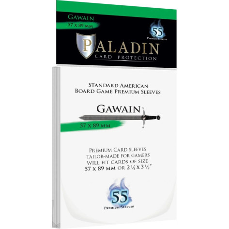 Протектори за карти Paladin Card Protection - Gawain, Standard American, 57 x 89 mm (55 бр.)
