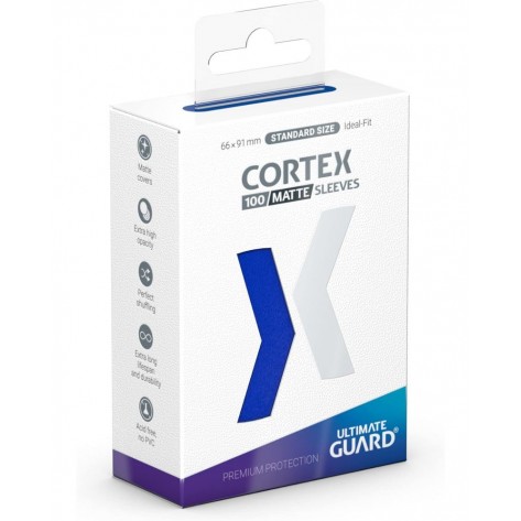 Протектори за карти Ultimate Guard Cortex Sleeves Matte Standard Size, Сини (100 бр.)