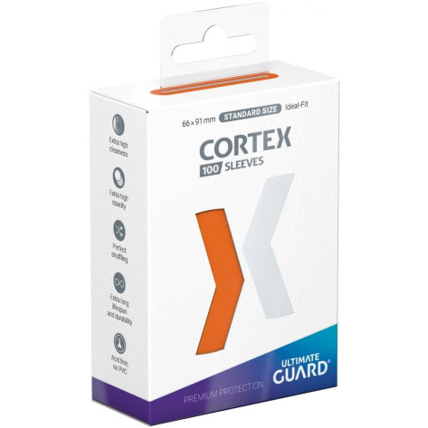 Протектори за карти Ultimate Guard Cortex Sleeves Standard Size, Оранжеви (100 бр.)