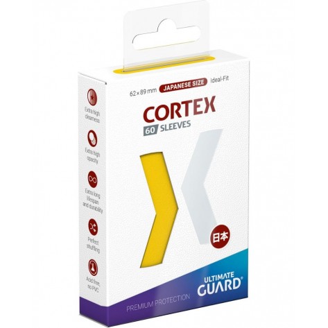 Протектори за карти Ultimate Guard Cortex Sleeves Japanese Size - Жълти (60 бр.)