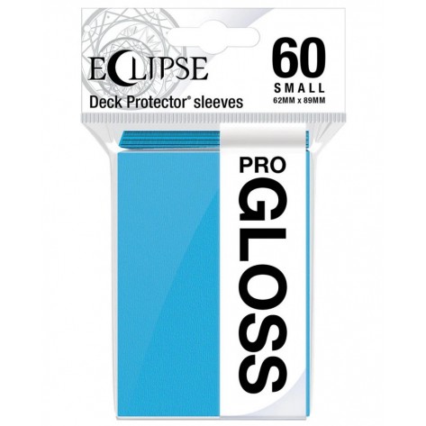  Протектори за карти Ultra Pro - Eclipse Gloss Small Size, Sky Blue (60 бр.)