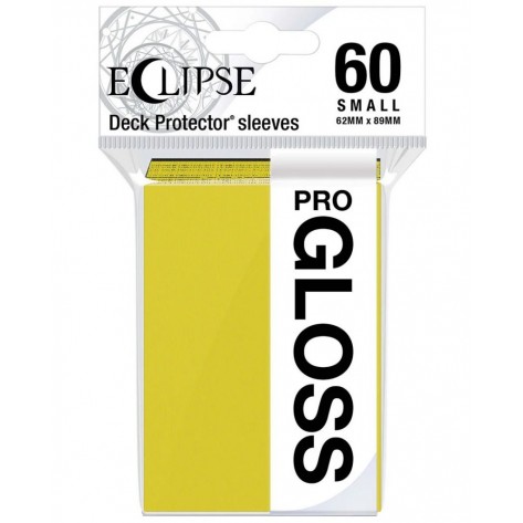  Протектори за карти Ultra Pro - Eclipse Gloss Small Size, Lemon Yellow (60 бр.)