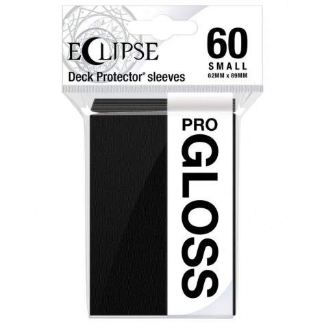 Протектори за карти Ultra Pro - Eclipse Gloss Small Size, Jet Black (60 бр.)