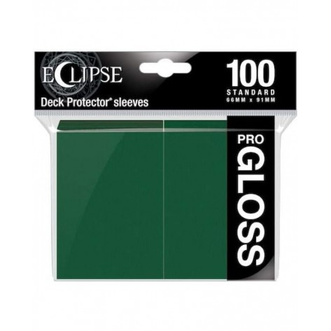 Протектори за карти Ultra Pro - Eclipse Pro-Gloss Standard Size, Forest Green (100 бр.)