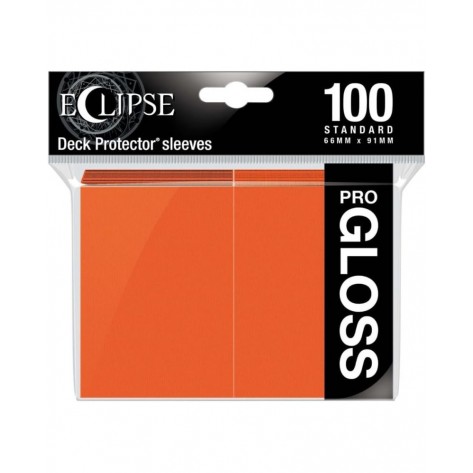 Протектори за карти Ultra Pro - Eclipse Pro-Gloss Standard Size, Pumpkin Orange (100 бр.)