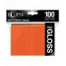 Протектори за карти Ultra Pro - Eclipse Pro-Gloss Standard Size, Pumpkin Orange (100 бр.)