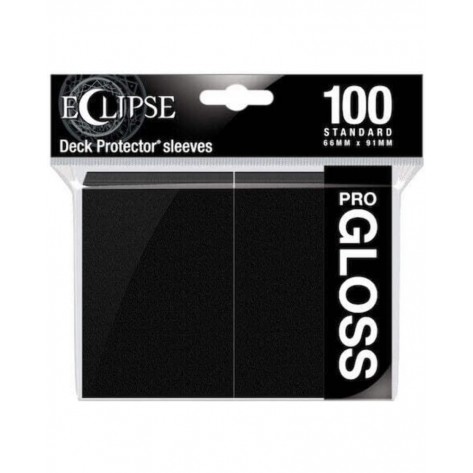 Протектори за карти Ultra Pro - Eclipse Pro-Gloss Standard Size, Jet Black (100 бр.)