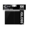 Протектори за карти Ultra Pro - Eclipse Pro-Gloss Standard Size, Jet Black (100 бр.)