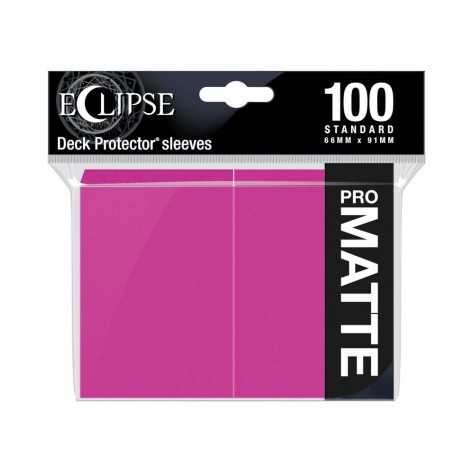 Протектори за карти Ultra Pro - Eclipse Pro-Matte Standard Size, Hot Pink (100 бр.)