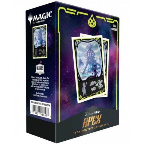 Протектори за карти Ultra Pro - Magic the Gathering: Edge of Eternities Apex Deck Protector, Mythic Blue (105 бр.)
