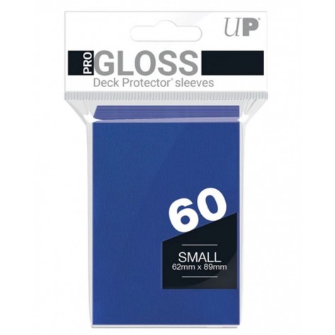  Протектори за карти Ultra Pro - PRO-Gloss Small Size, Blue (60 бр.)