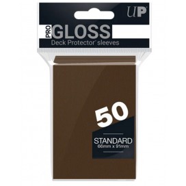  Протектори за карти Ultra Pro - PRO-Gloss Standard Size, Brown (50 бр.)