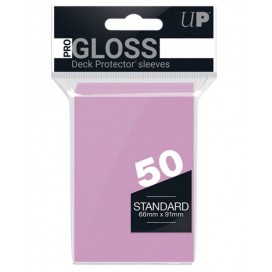  Протектори за карти Ultra Pro - PRO-Gloss Standard Size, Pink (50 бр.)
