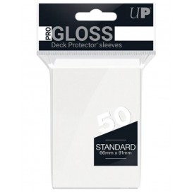  Протектори за карти Ultra Pro - PRO-Gloss Standard Size, White (50 бр.)