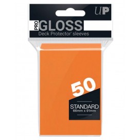  Протектори за карти Ultra Pro - PRO-Gloss Standard Size, Orange (50 бр.)