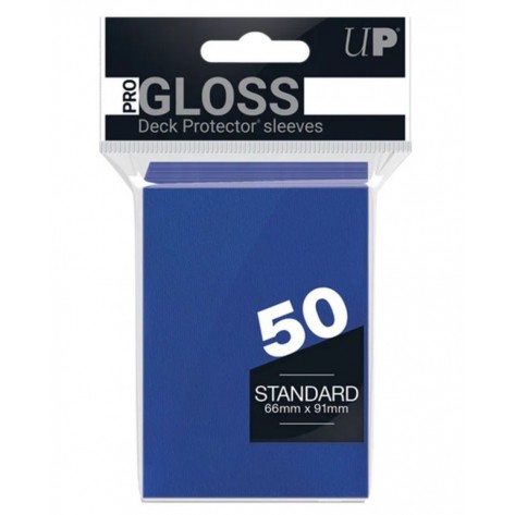  Протектори за карти Ultra Pro - PRO-Gloss Standard Size, Blue (50 бр.)