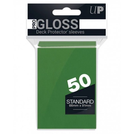  Протектори за карти Ultra Pro - PRO-Gloss Standard Size, Green (50 бр.)
