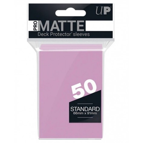  Протектори за карти Ultra Pro - PRO-Matte Standard Size, Pink (50 бр.)