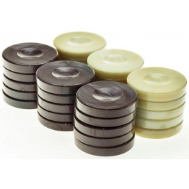 Пулове за табла Manopoulos - Pearl Checkers, акрилни, 36 mm Пулове за табла Manopoulos - Pearl Checkers, акрилни, 36 mm