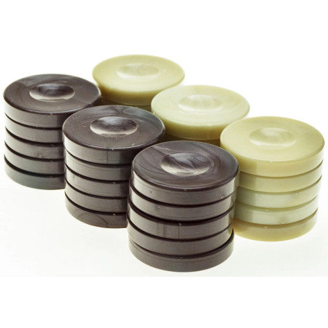 Пулове за табла Manopoulos - Pearl Checkers, акрилни, 36 mm