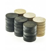  Пулове за табла Manopoulos - Wooden Checkers, дървени, 20 mm