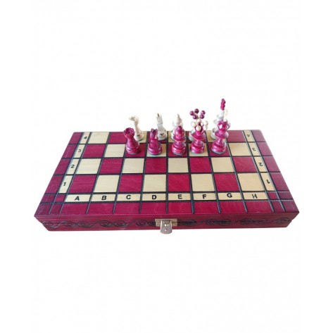 Шах Sunrise - Pearl Small Chess, червен (36 x 36 cm)