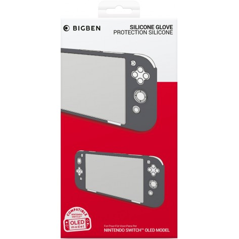 Конзола Силиконов защитен калъф Big Ben Silicon Glove, сив (Nintendo Switch OLED)