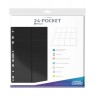 Страници за съхранение на карти Ultimate Guard - 24-Pocket QuadRow Pages Side-Loading, Black (10 бр.)