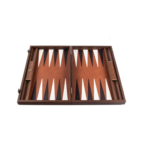 Табла за игра Manopoulos - Premium Handcrafted Leatherette, Caramel Brown, 48 x 30 cm