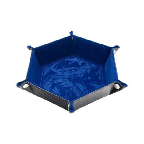 Табла за зарове GlassStaff - Foldable Dice Tray, Dragon Skin Edition, синя