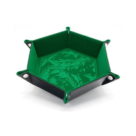 Табла за зарове GlassStaff - Foldable Dice Tray, Dragon Skin Edition, зелена