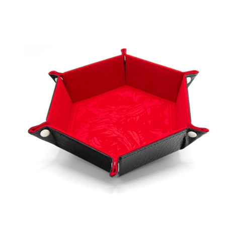 Табла за зарове GlassStaff - Foldable Dice Tray, Dragon Skin Edition, червена