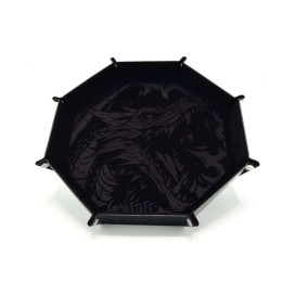  Табла за зарове GlassStaff - XL Octagonal Foldable Dice Tray, Dragon Skin Edition, черна