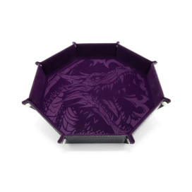 Табла за зарове GlassStaff - XL Octagonal Foldable Dice Tray, Dragon Skin Edition, лилава